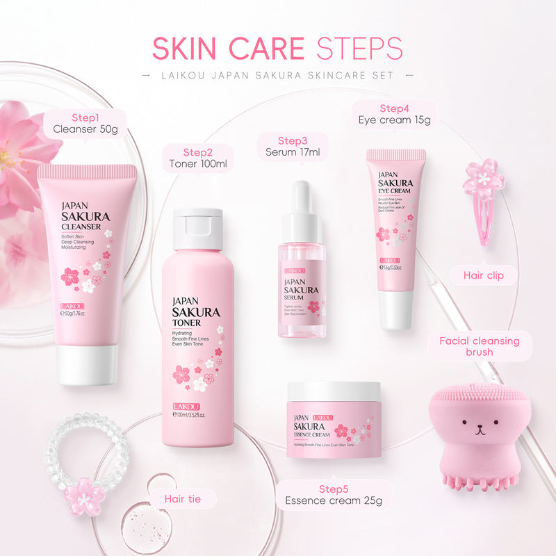 Cherry Blossom 8-piece Facial Skin Care Gift Box